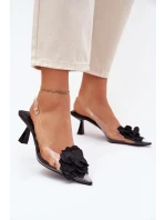 Průhledné Sandály Na Podpatku S Ozdobným Černé model 21699913 - Boto Průhledné Sandály Na Podpatku S Ozdobným Černé model 21699913 - Boto