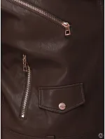 Dámská kožená bunda ve stylu Ramones, hnědá, FashionStreet TY5963