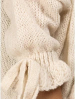 Kardigan damski oversize bez ecru model 22371841 - FashionStreet Kardigan damski oversize bez ecru model 22371841 - FashionStreet
