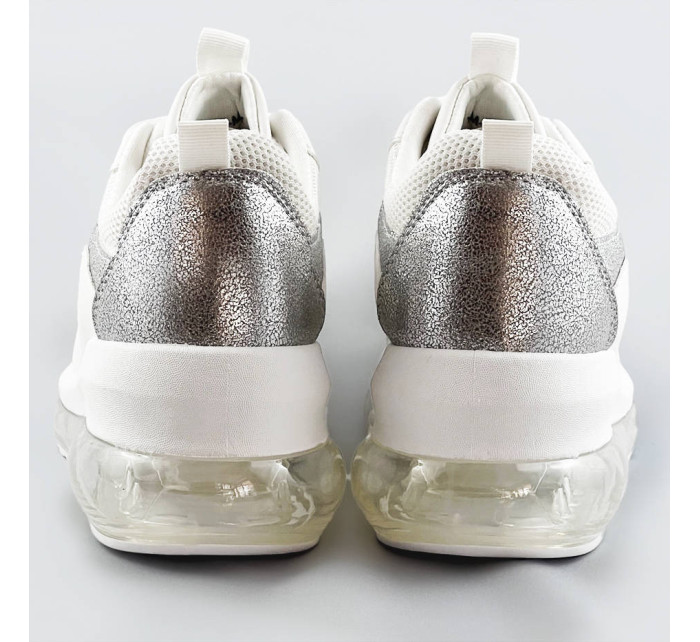 Bílé dámské sportovní boty s transparentní podrážkou (YM-148)