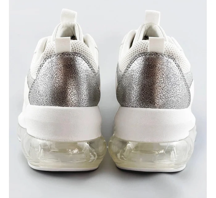 Bílé dámské sportovní boty s transparentní podrážkou (YM-148)