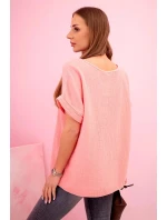 : Muslínová blůza s náhrdelníkem meruňka