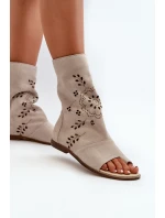 Zazoo Dámské Semišové Sandály S Na Zip Světle Béžové model 21665626 - Boto