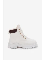 Dámské Zateplené Kozačky Na Zip Bílé Tharika