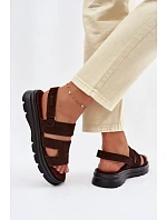 Dámské sandály z semiše Big Star model 22064147 Čokoládové - Big Star Shoes