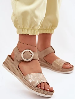 Dámské sandály model 22091728 světle hnědé - Inblu