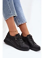 Kožené polobotky Sneakersy na platformě Vinceza 79644 Černé Kožené polobotky Sneakersy na platformě Vinceza 79644 Černé