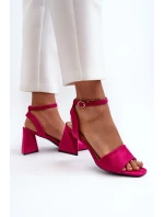 Dámské sandály na vysokém podpatku vyrobené z Eco Suede Fuchsia Upttima Dámské sandály na vysokém podpatku vyrobené z Eco Suede Fuchsia Upttima