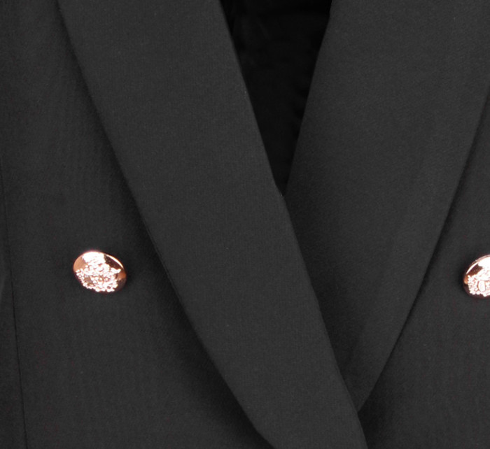 Elegantní černé dámské sako se zlatými knoflíky 480-1