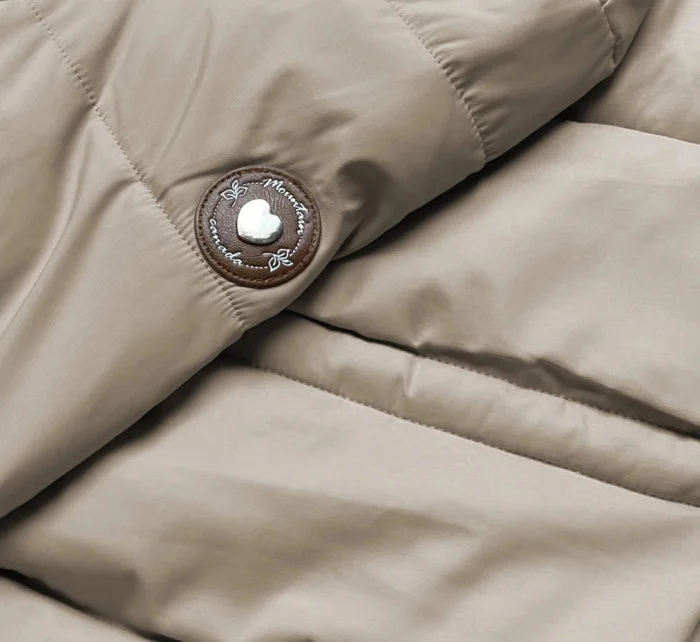 Béžová péřová dámská zimní bunda (CAN-865)