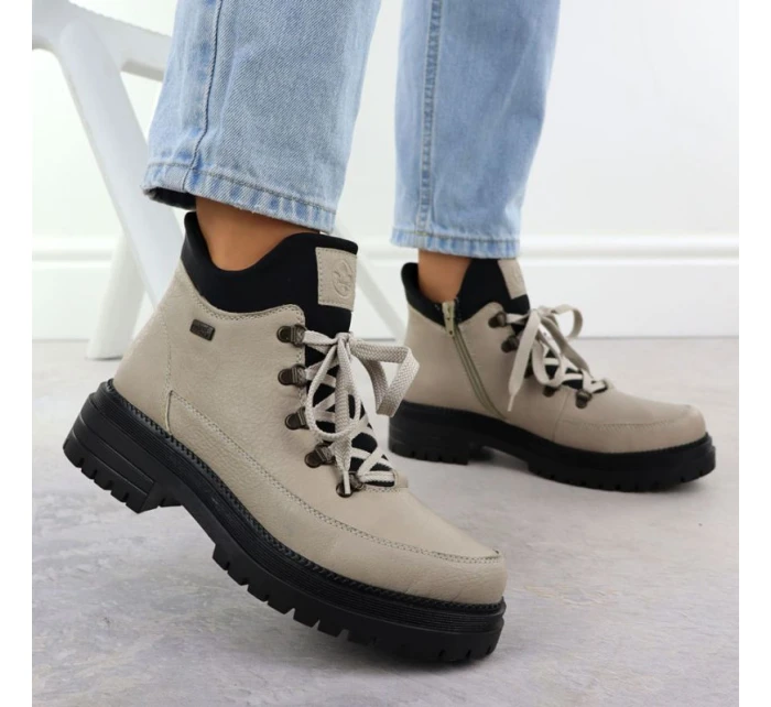 Dámské se zipem béžové model 21905914 - Rieker Dámské se zipem béžové model 21905914 - Rieker