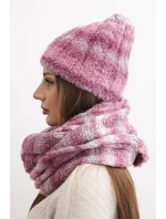 Dámská zimní souprava s čepice a nákrčník s  tmavě růžová model 21878013 - K-Fashion
