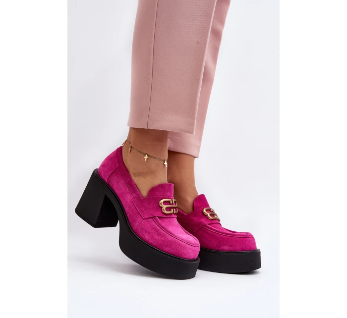 Zazoo 20170 Dámské Semišové Polobotky Na Podpatku Fuksie Zazoo 20170 Dámské Semišové Polobotky Na Podpatku Fuksie