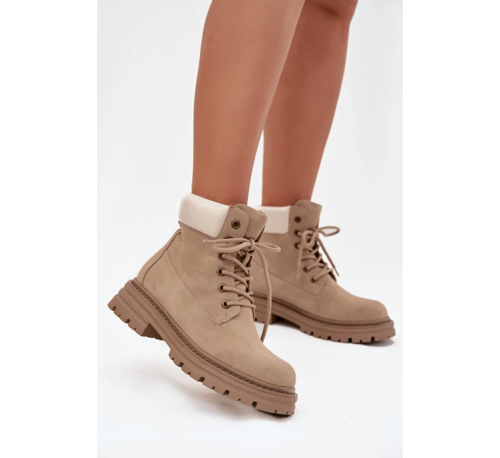 Dámské trapery na šněrování béžové Norena Dámské trapery na šněrování béžové Norena