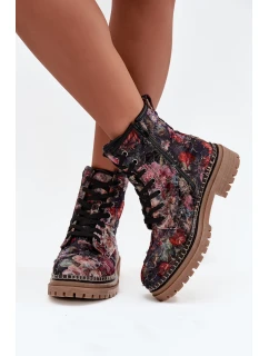 Vzorované dámské boty zateplené Artiker 57C1054 Černé