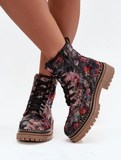 Vzorované dámské boty zateplené Artiker 57C1054 Černé