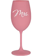 MRS. - růžová sklenice na víno 350 ml