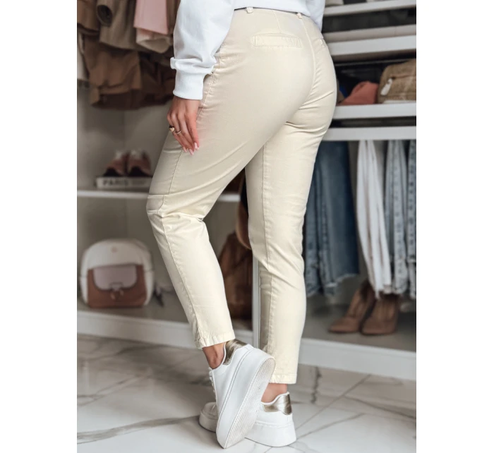 Dámské kalhoty chinos s páskem MODELA light beige FashionStreet UY2570
