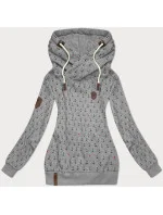 Tmavě šedá vzorovaná dámská mikina (2304)