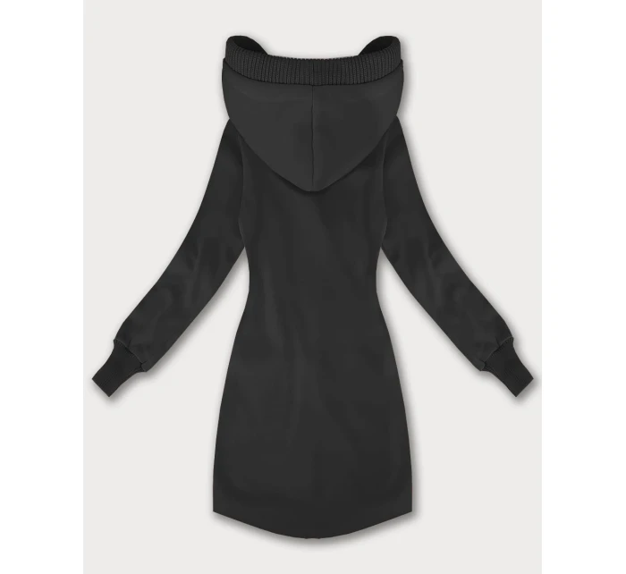 Dámská mikina v grafitové barvě se svetrovými vsadkami LHD (AMG-172A)