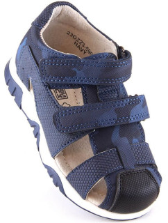 Novinky Jr 5909 navy blue moro sandály na suchý zip