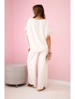 Viskózový komplet se zlatým lemováním béžový Viskózový komplet se zlatým lemováním béžový