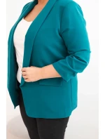 Dámská sako Plus Size bez zapínání s podšívkou model 21468640 mořská - K-Fashion