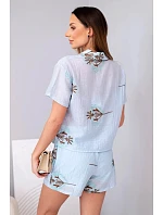 Dámský komplet košile s krátkým rukávem a  modrý model 22048791 - K-Fashion