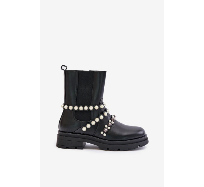 Dámské Chelsea Boty S Pásky Černé model 21677506 - Boto Dámské Chelsea Boty S Pásky Černé model 21677506 - Boto