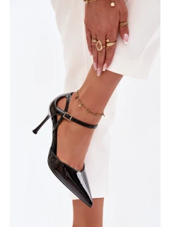 Lakované lodičky s páskem černé model 21788319 - Boto