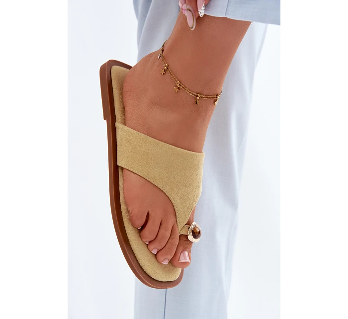 Dámské ploché žabky s ozdobným detailem Žluté Fedira