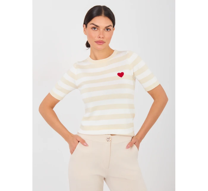 Sweter PM SW model 21916906 jasny beżowy - FPrice Sweter PM SW model 21916906 jasny beżowy - FPrice