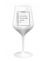 UČITELČIN POZNÁMKOVÝ BLOK - bílá nerozbitná sklenice na víno 470 ml