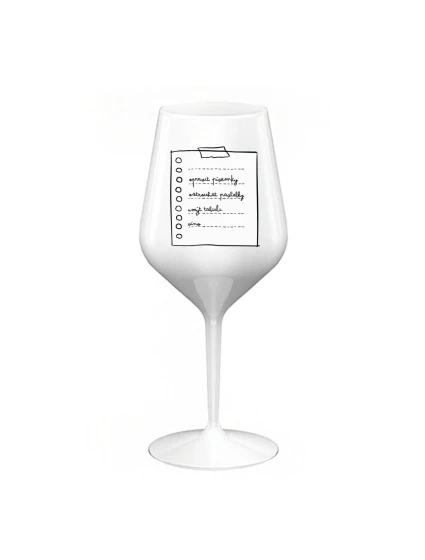 bílá nerozbitná sklenice na víno 470 ml model 21264585 - Giftela