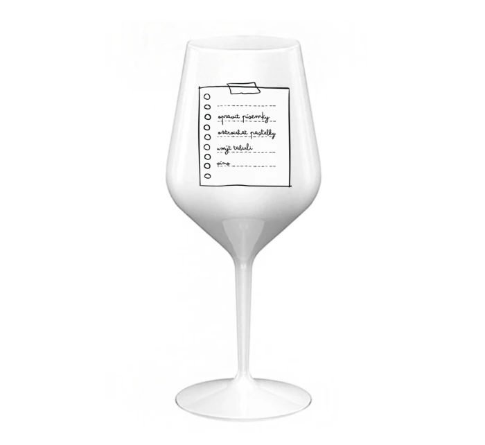 bílá nerozbitná sklenice na víno 470 ml model 21264585 - Giftela