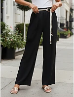 Dámské kalhoty s širokými nohavicemi, černé, FashionStreet UY3073 Dámské kalhoty s širokými nohavicemi, černé, FashionStreet UY3073