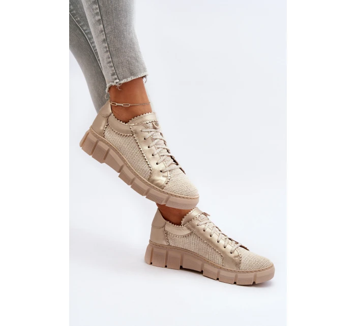 Dámská kožená obuv model 21651324 Světle béžová - Maciejka