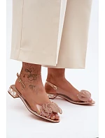 Dámské sandály průhledné s krystaly D&A MR61-9002 Růžové zlato