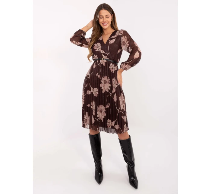 Sukienka IT SK model 21494212 brązowy - FPrice Sukienka IT SK model 21494212 brązowy - FPrice