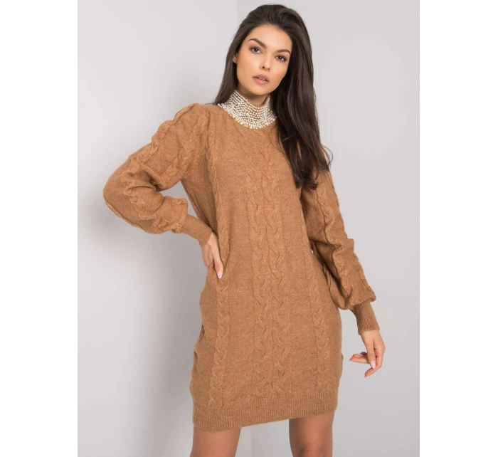 Šaty LC SK model 20595546 velbloudí - FPrice Šaty LC SK model 20595546 velbloudí - FPrice