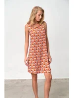 Dámské šaty Twiggy 18518 Oranžová s modrou - Vamp