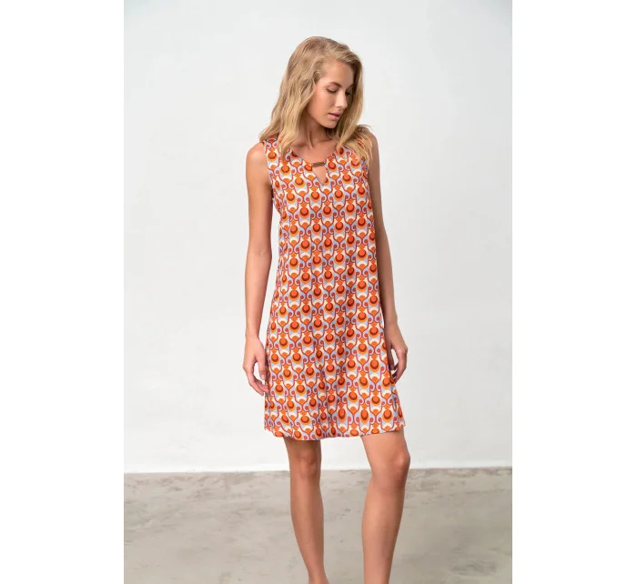 Dámské šaty Twiggy 18518 Oranžová s modrou - Vamp