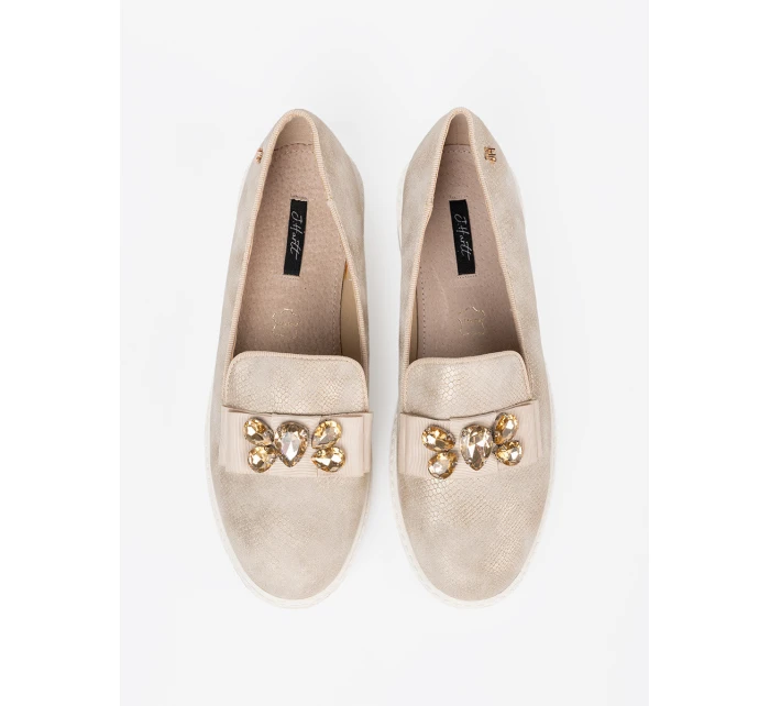 Exkluzívní zlaté dámské mokasíny platforma Exkluzívní zlaté dámské mokasíny platforma