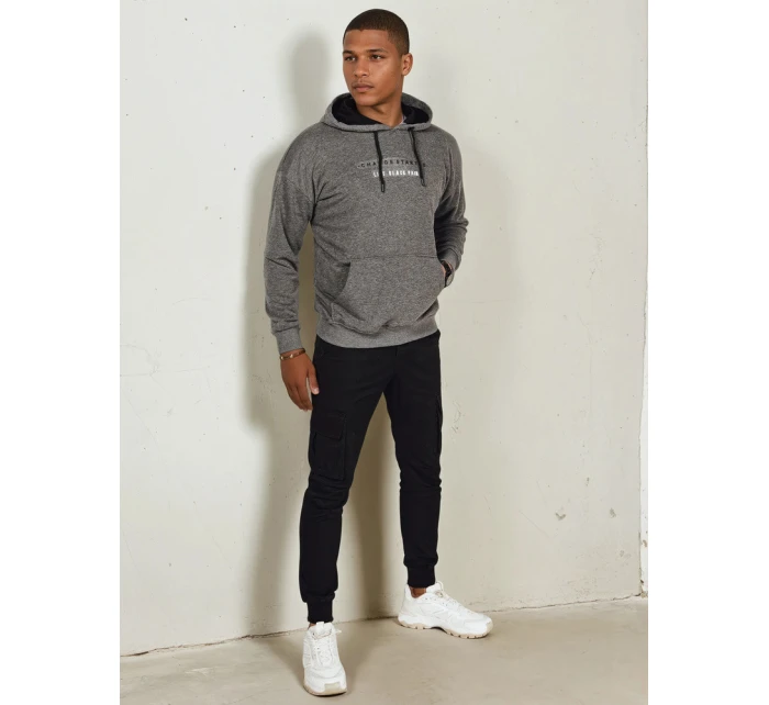 Pánská antracitová mikina s potiskem FashionStreet BX5723