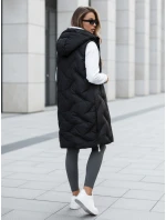 Dámská dlouhá prošívaná vesta s kapucí černá Dstreet model 21991318 - FashionStreet