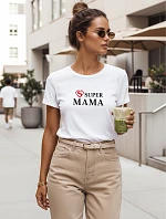 Dámské tričko s potiskem Super Mom White FashionStreet NX5025RY