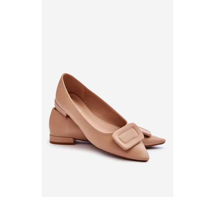 Klasické baleríny s zdobením Béžove model 21622390 - Boto