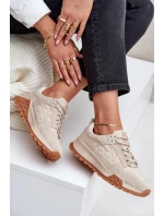 Dámské kožené tenisky Big Star model 21680210 HiPoly System béžové - Big Star Shoes Dámské kožené tenisky Big Star model 21680210 HiPoly System béžové - Big Star Shoes