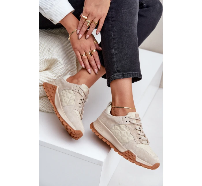 Dámské kožené tenisky Big Star model 21680210 HiPoly System béžové - Big Star Shoes Dámské kožené tenisky Big Star model 21680210 HiPoly System béžové - Big Star Shoes