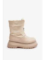 Dámské sněhule na silné podrážce se zipem GOE béžová Dámské sněhule na silné podrážce se zipem GOE béžová